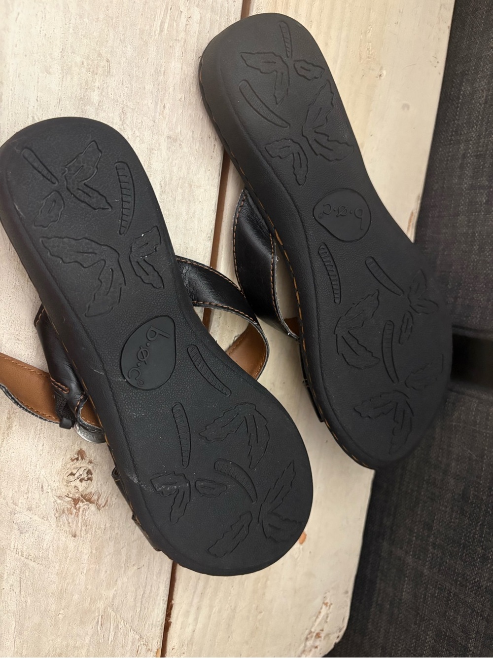 b. o. c Born Concept Tacory Black Flat Sandal Leather Size 6 - Picture 10 of 11